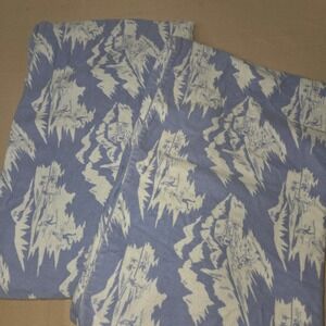 Martha Stewart Collection Blue Ski Print Fannel Cotton Standard Pillowcases (2)